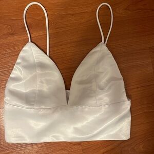 White superdown crop top